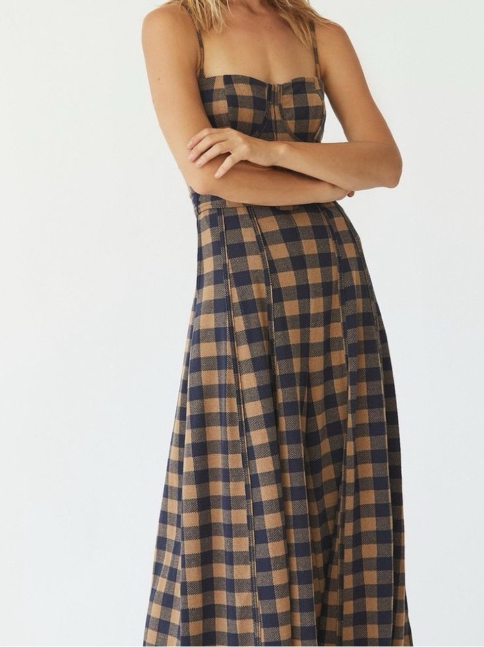 Free People Hold Me Tight Gingham Jumpsuit - Picture 2 of 12